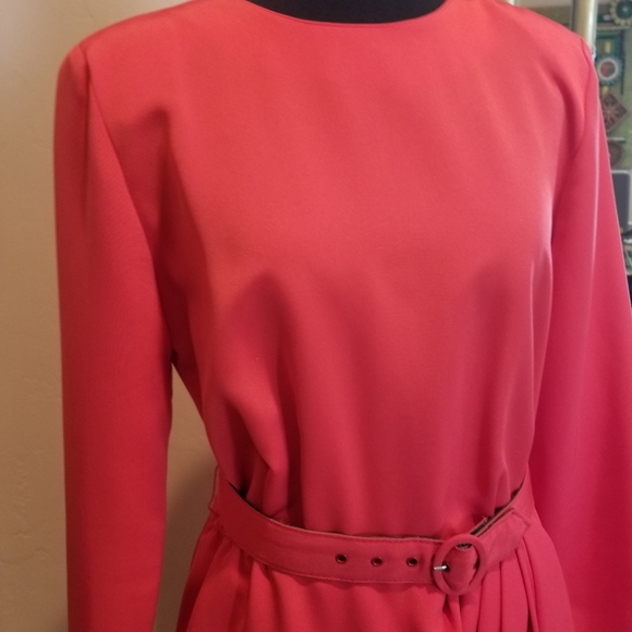 Vintage Bright Red 80s Dress - Picture 8 of 9